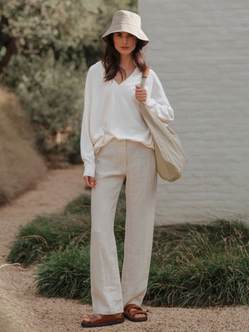 Jenni Kayne Charlie V Neck Ivory
